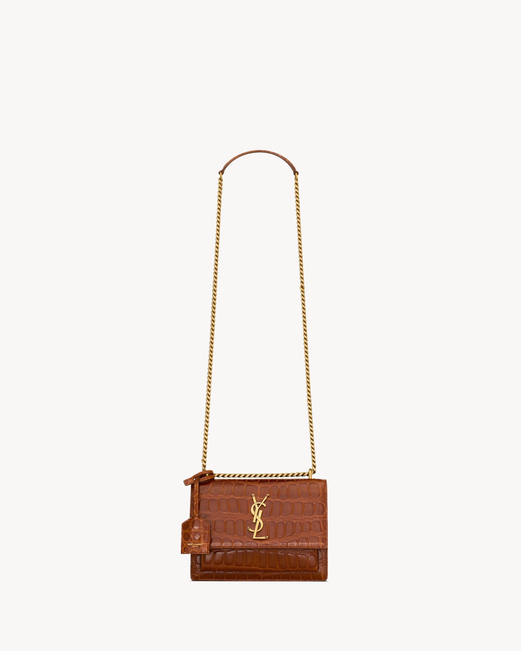 YSL SUNSET small in crocodile embossed leather - Image 1